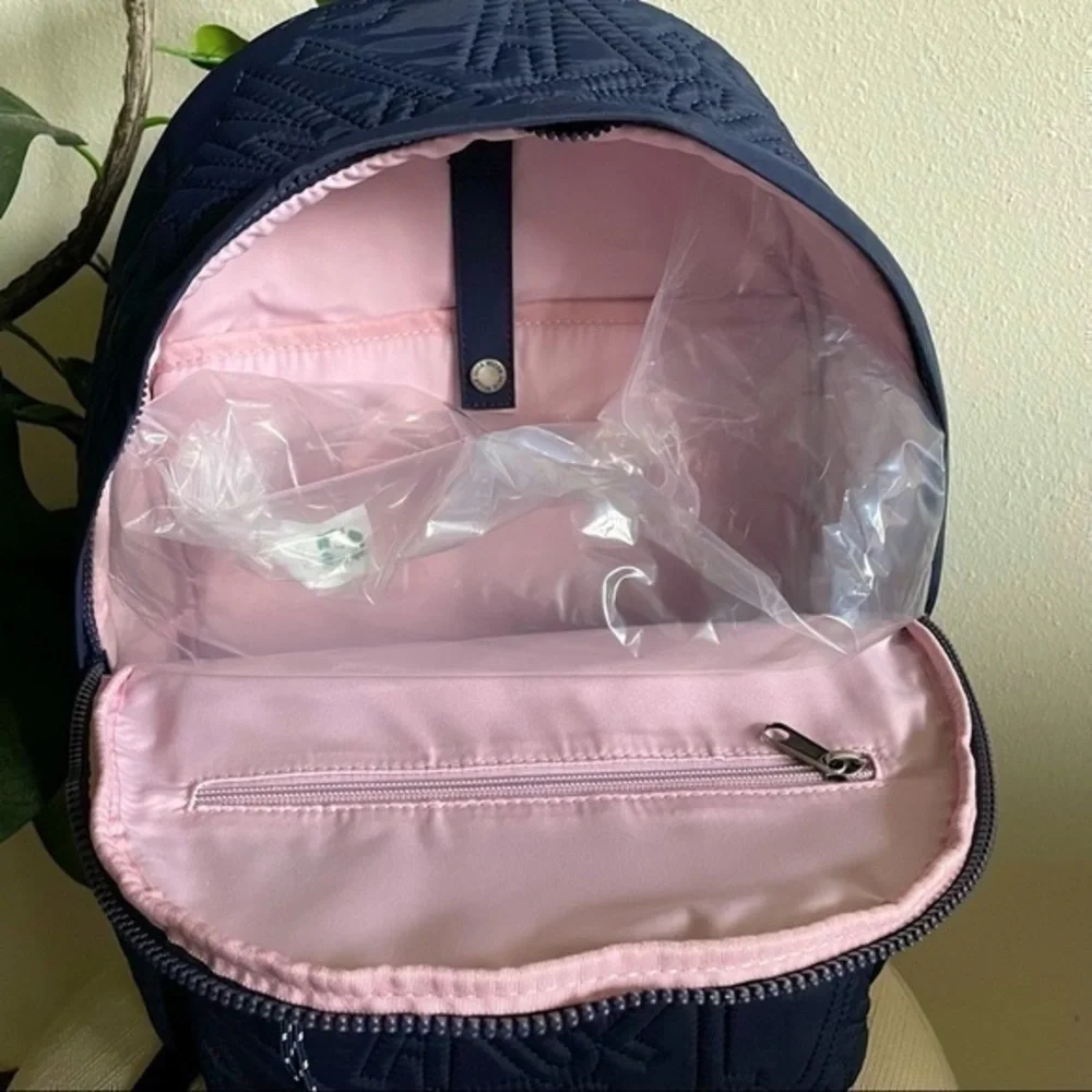 Quilted Navy Backpack - Picture 2 of 10